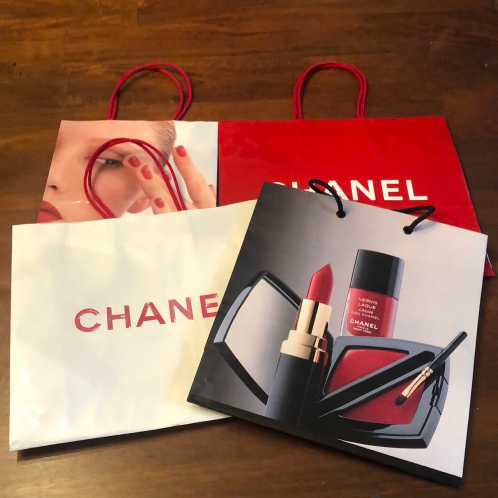 Chanel shopping bags with tissue paper